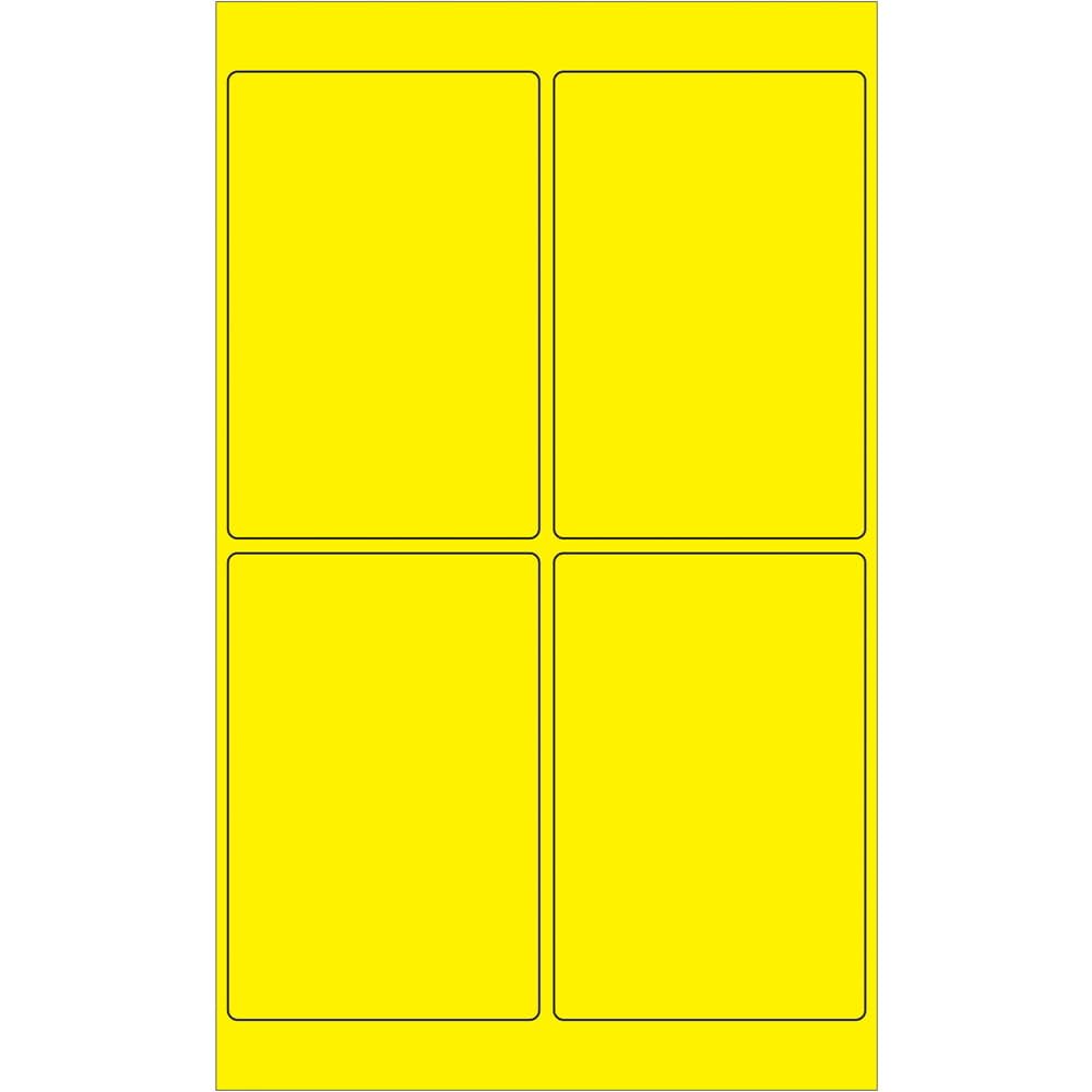 4 x 6 in. Fluorescent Yellow Rectangle Laser Labels - Pack of 400