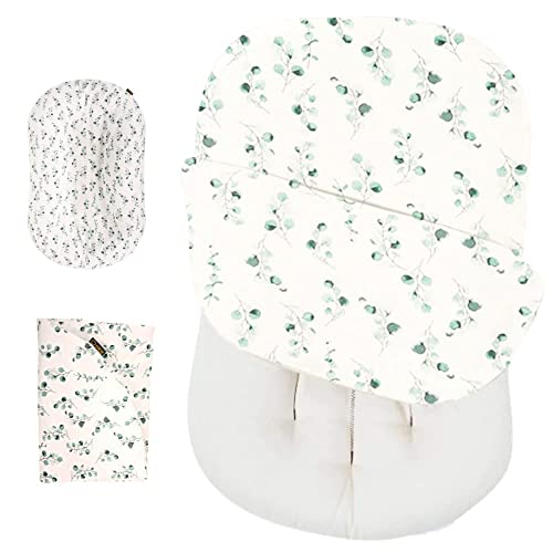 Image of UKJE | Cover for Snuggle Me Organic Lounger for Baby | Eucalyptus | Handmade in Europe | Compatible as Snuggle Me Cover, Snuggle Me Organic Cover, Snuggle Me Lounger Cover, Snuggle Me