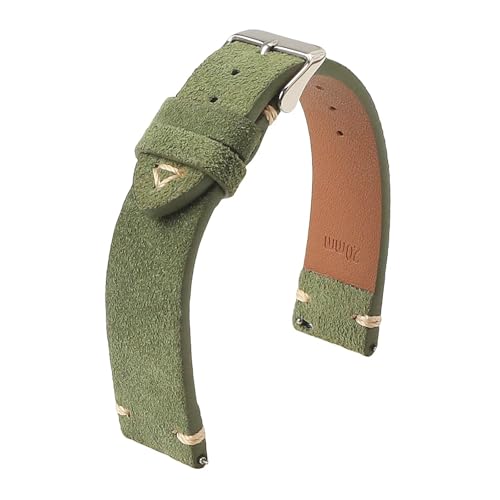 Correa de reloj piel ante suave que evita rozaduras en la muñeca 24mm