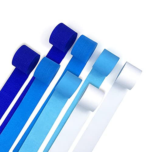 Blue Crepe Paper Streamers 8 Rolls 656 ft Crepe Paper Decorations for Birthday Party, Baby Shower or Reunion (Blue Gradient) by AGROKO - Used condition - US$7.61