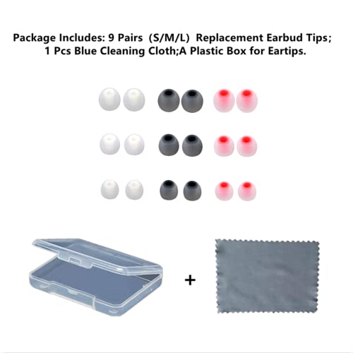 Image of Silicone Earbud Tips Earbuds Replacement Ear Tips Gels Bud for Popular in-Ear Headphones Other Inner Hole from 3.8mm - 5.1mm Earphones 9 Pairs S /M /L