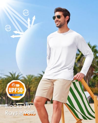 Image of Boladeci Men's UPF 50+ Sun Protection UV SPF Shirts Long Sleeve Lightweight Quick Dry Swim T-Shirts Rash Guard
