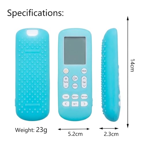 Image of Silicone Cover Compatible with Samsung Split Inverter Air Conditioner Remote Control, Shockproof, Stylish, Windfree 2026 Model Remote Cover - Glow in Dark Blue, Easy to find in Darkness