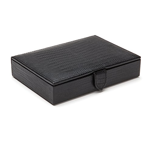 WOLF Blake Cufflink Box, 5x7x1.75, Black