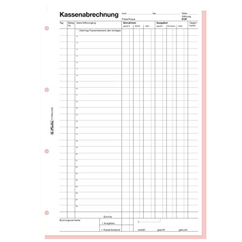 Herlitz 882415 Kassenabrechnungsbuch 502, Karton, A4, 2x50 Blatt blau (1)