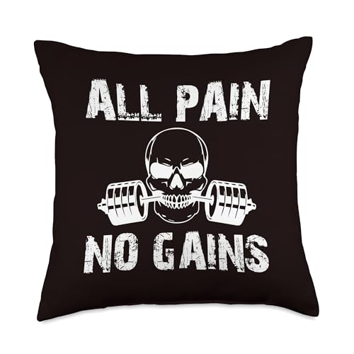 Bodybuilding - All Pain No Gains Throw Pillow