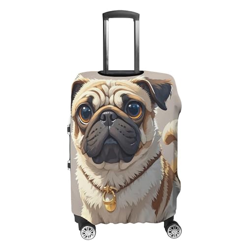 Cartoon Pug Printed Luggage Cover Protector, Fits 18-32 Inch Luggage4