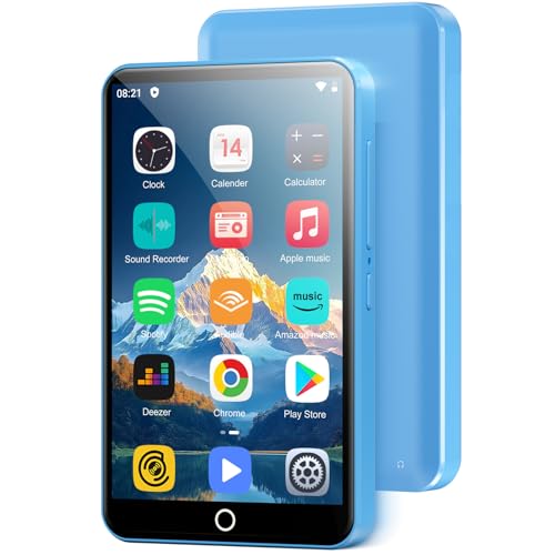 80GB MP3 Player with Bluetooth and WiFi Oilsky 4.0 IPS Touch Screen MP3 Player with Speaker Music Player with Spotify Audible Amazon Music MP4 Android Music Player Up to 512GB (Blue)