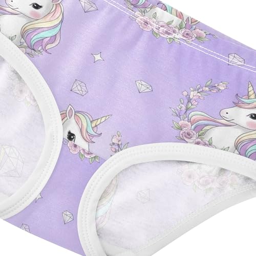 Funny Girls Underwear Toddlers 2t Cotton Panties for Girl Cute Rainbow Horses Diamond Purple Undies Kids Briefs4