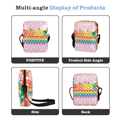 messenger bags for women Crossbody Small Bags For Women Woman Cross Body Purse Adjustable Strap for outdoor sports outdoor sports- Colorful Dots Pumpkin4