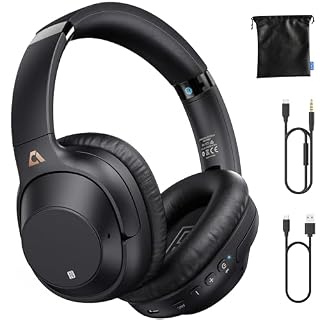 Bluetooth 5.2 Hybrid Active Noise Cancelling Headphones for Airplane Travel, 90H Playtime Wired and Wireless Over Ear ANC Headset for Adults, Android, Home Office - Les Beatles, Paul McCartney, John Lennon, RIngo Starr, George Harrison