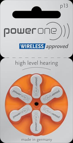 Power One P13 Hearing Aid Battery, 24 Pieces (Multi Color)