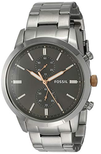 Fossil Men's Townsman Quartz Stainless Steel Watch, Color: Silver (Model: FS5407)