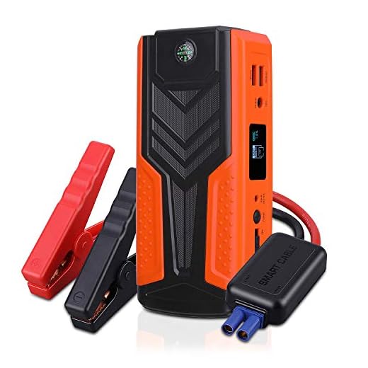AWANFI Arrancador de Coche Jump Starter Batería 1200A 12V 18000mAh Multifunción, Motor de Gasolina 6.5L y Diesel 5.0L, Arranque Coche Cargador Portable, 2 Salidas USB Pantella LCD y Linterna LED SOS