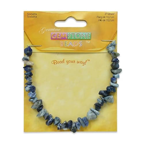 Expo International 6 Packs of Sodalite Chips 6 Inch Strand | Navy Multi Jewelry Beads