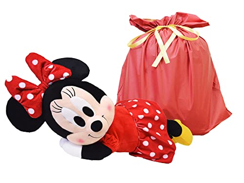 MORIPiLO モリシタ 抱き枕 子供 大人兼用 ミニーマウス レッド (ギフト袋付き) 約45cm ふわふわ素材 ぬいぐるみクッション キャラクターグッズ ディズニー 4620730