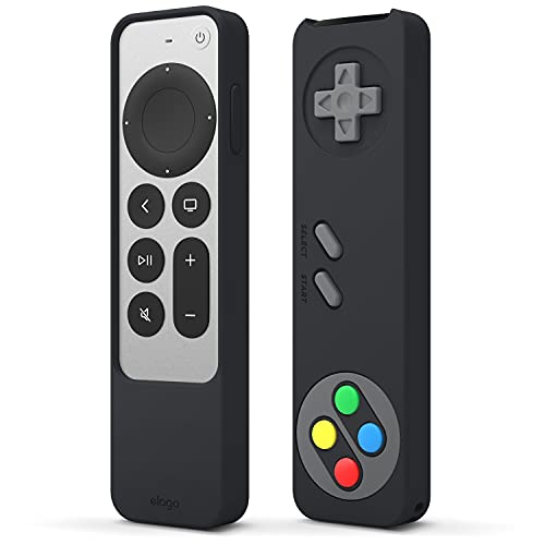 elago R4 Retro Hülle Kompatibel mit Apple TV 4K Siri Remote 3. Generation (2022) und 2. Generation (2021) - Klassisches Controller Design [Nicht funktionsfähig] (Schwarz)