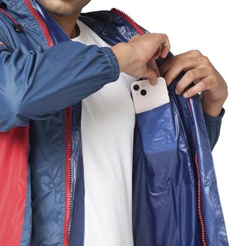 Image of Citizen Hooded Raincoat for Men Women Waterproof for Bike Riders Hd Butter Fabric Lightweight Stylish Sealed Hood, Large Pockets, Heavy-Duty Zippers Rainwear with Carry Pouch-CR016