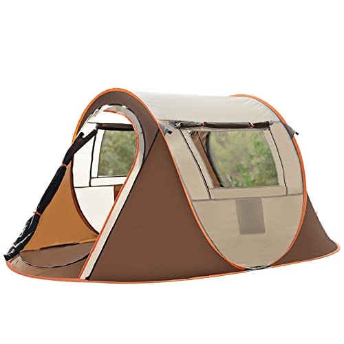 SpecStandard Tente de camping extérieure à un bouton, respirante, protection UV, équipement de plein air, 1 seconde, ultra légère, avec sac rangement 57,1 x 96,4 x 43,3" (145 x 245 x 110 cm) Marron Cover