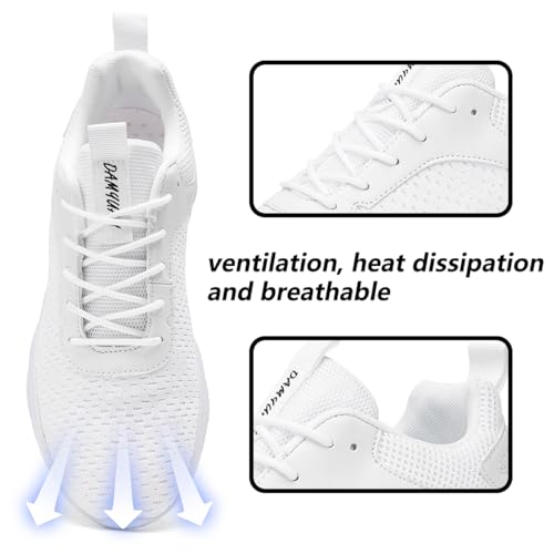 Image of DLWKIPV Men's Walking Shoes Running Sneakers Sports Athletic Workout for Gym Shoes Casual Comfortable Breathable Fashion White US 9.5