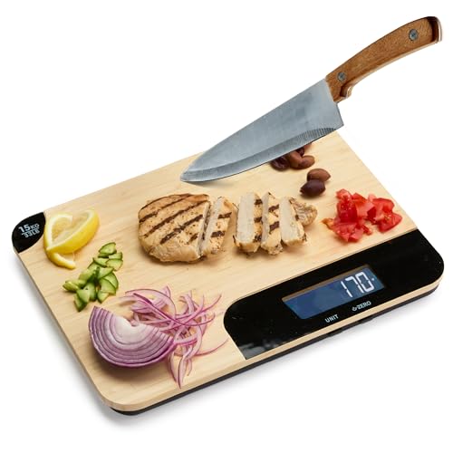 Sharper Image Bamboo Cutting Board & Scale