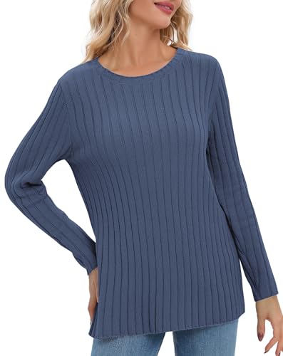 Image of Urban CoCo Women's Lightweight Crewneck Pullover Sweaters Long Sleeve Fall Knitted Sweater Tops