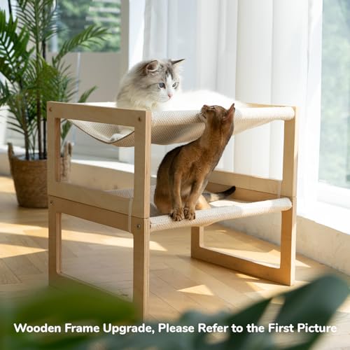 FUKUMARU Rede para gatos, cadeira elevada para gatos, cama lavável para gatos em ambientes internos,