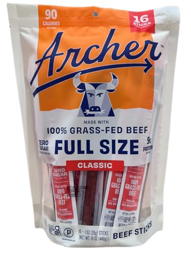 100% Grass-Fed Beef Sticks CLASSIC Full Size 1oz 16 Pack