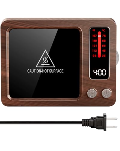 Gaiatop Coffee Mug Warmer, 36W Fast Heating, 5 Temp Settings, 0.5-9H Timer, for Water Milk Tea Cocoa, Smart Candle Warmer, Ideal Gifts for Family, Mom, Fits Most Cups - Wood