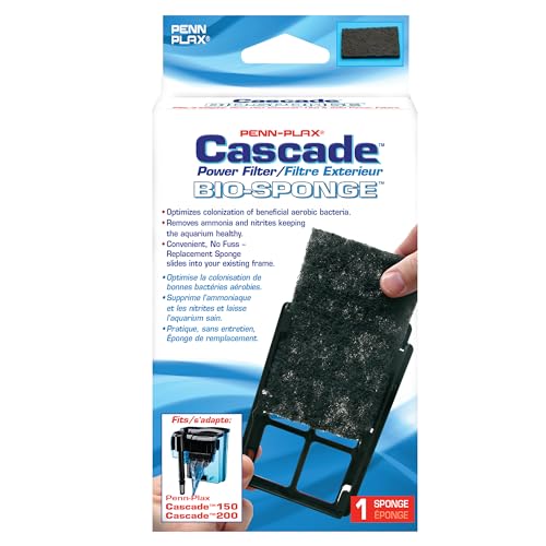 Image of Penn-Plax Cascade 150 or 200 GPH Hang On Filter Aquarium Bio Sponge Replacement; 2 Pack; Cut to fit Cascade 150 or 200