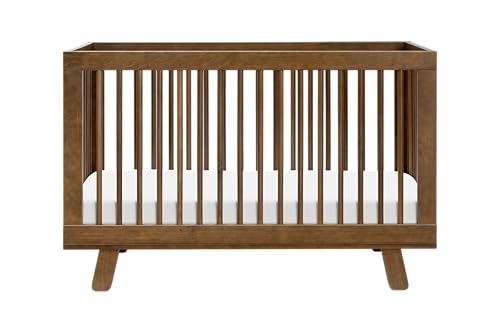 Image of Babyletto Hudson 3-in-1 Convertible Crib with Toddler Bed Conversion Kit in Natural Walnut, Greenguard Gold Certified