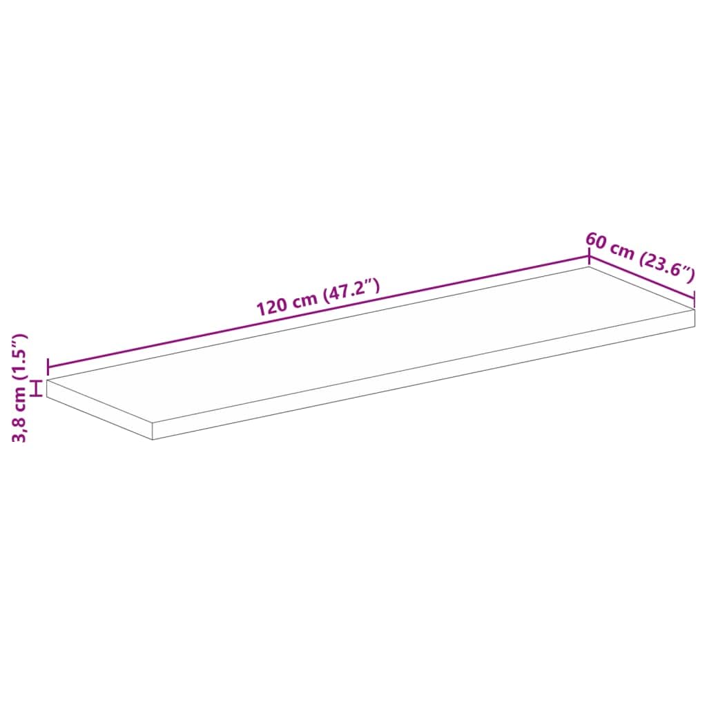 Genérico Tablero de Mesa Rectangular Madera Maciza Acacia 120x60x3,8 cm,Mobiliario,Accesorios para mesas,Tableros para mesas-370995