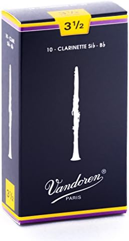 Vandoren Traditional Bb Clarinet Reeds Strength 3.5 Box of 10 (Strength 3.5 Box of 10)