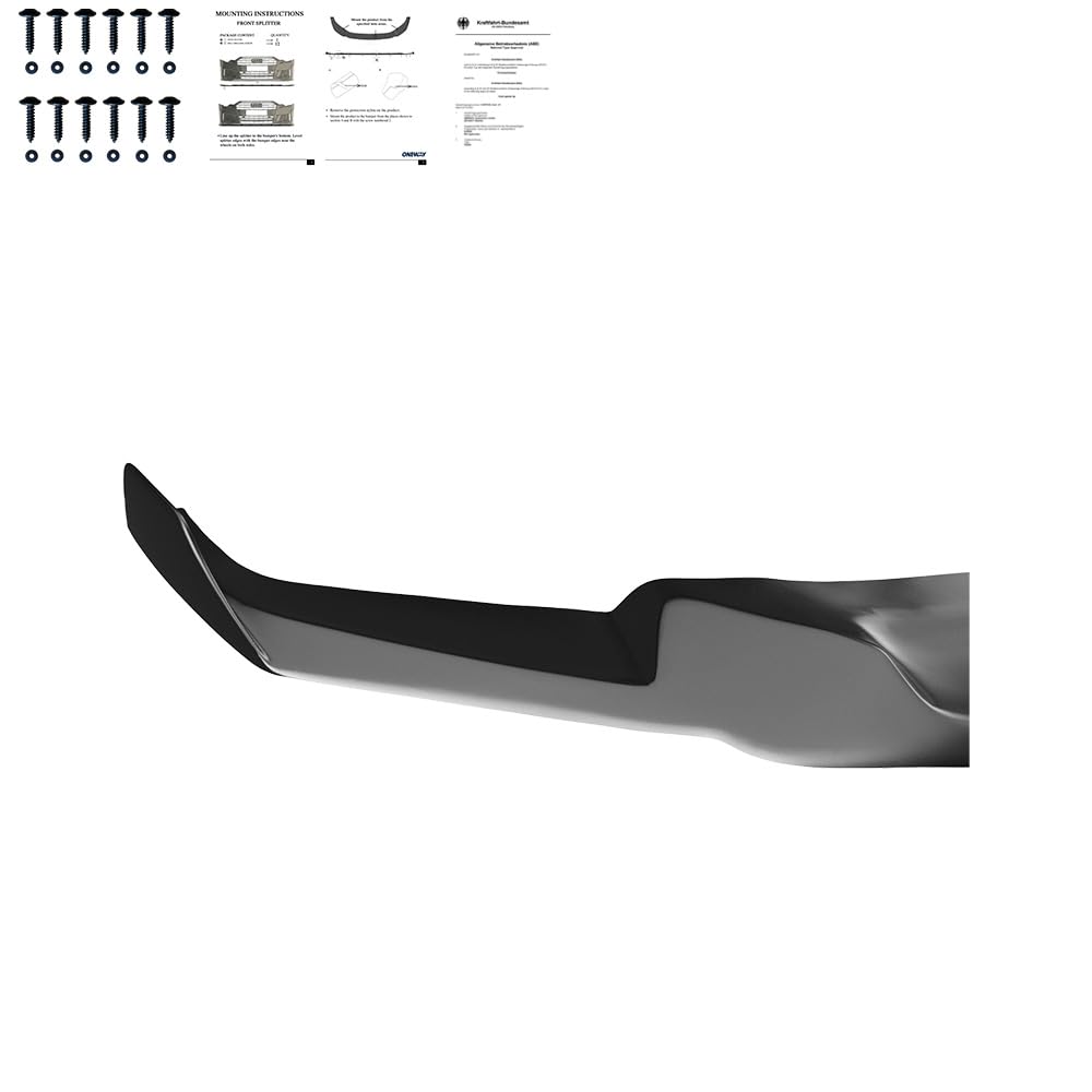 Frontlippe Frontspoiler kompatibel mit BMW 3er F30 M-Tech 2012-2019 mit ABE TÜV Schwarz Glänzend