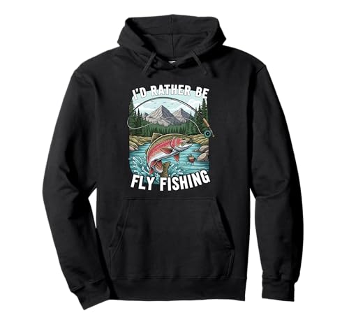 I'd Rather Be Fly Fishing Trout Mountains River Outdoors �p�[�J�[