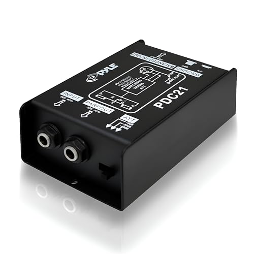 Pyle Pro PDC21 Direct Box DI 1/10.2 cm instrumento para caixa direta balanceada e não balanceada (1/4''/XLR)
