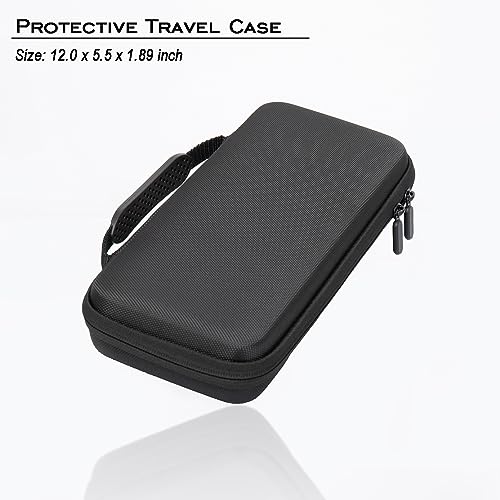 ADVcer Rog Ally Handheld Case, EVA Waterproof Hard Shell Protective Travel Case with Inner Transformable Game Console Stand, Flannel Soft Lining, Double Zipper, Carrying Handle for Rog Ally 7" (Black)