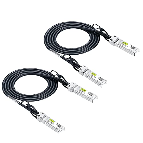 Image of 10Gtek 10GBase-CU 1.2-Meter (3.9ft) SFP+ to SFP+ DAC Cable, 2-Pack, Aluminum Case, Compatible with Cisco, Ubiquiti, Fortinet and More