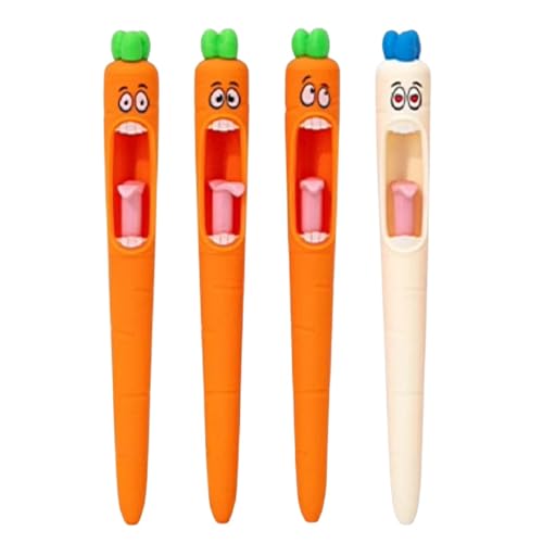 Amazon | にんじんゲルペン - 面白い舌を押す子供用筆記用ペン 4本