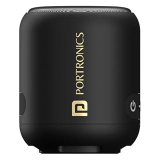 Portronics SoundDrum 1 12W TWS Portable Bluetooth Speaker with Powerful Bass, Bluetooth 5.3V, 360° Surround Sound, USB Drive in, Type C Fast Charging(Black)