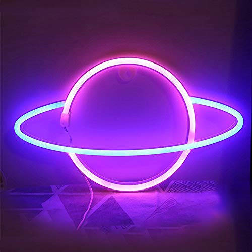 Image of LED Neon Light Sign Moon Star Heart Night Light for Kids' Bedroom Wall Art Romantic Christmas Birthday Gift