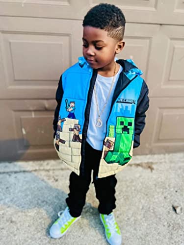 Minecraft Creeper Steve Zip Up Winter Coat Puffer Jacket Toddler to Big Kid2