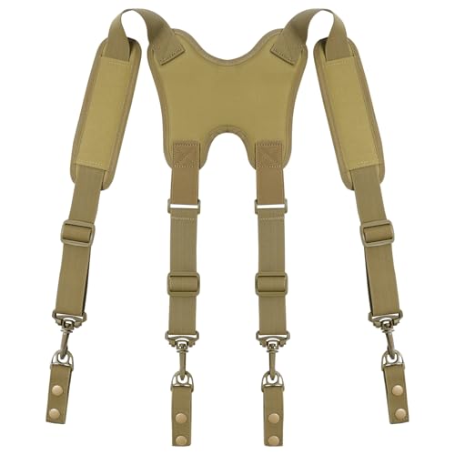 MELOTOUGH Tactical Harness Tactical Suspenders 1.5 inch Police Suspenders for Duty Belt (Khaki)