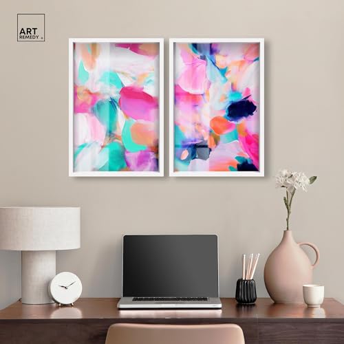 Ensemble d'art abstrait Art Remedy Curry 40x61 cm pour salon chic - 4