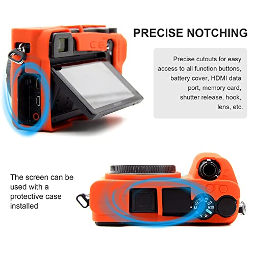 Funda Silicona Naranja para Sony Alpha A6500 miniatura 5
