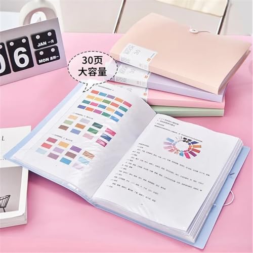 Porte-vues A4 60 pages transparentes anti-reflet pour classeur rose
