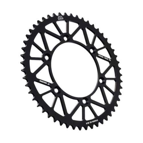 Corona de aluminio JT JTA808.52BLK 520 Z52 para aligerar la transmisión de tu moto