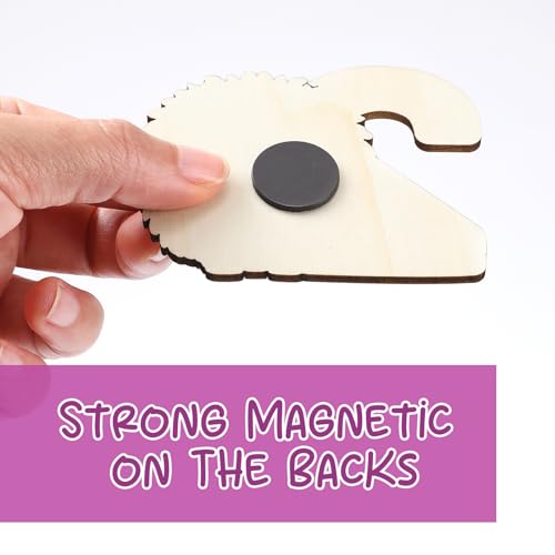 Hokinaa HKC0200123_3ZH Dinosaur Paint Wooden Magnets - 46Pcs Diy Painting Frige Magnetic Kit Paint Your Own Painting Gift thumb #2