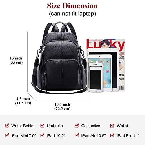 ALTOSY Echtleder Damen Rucksack Tasche Elegant Anti-Diebstahl Tagesrucksack Schultertasche – Bild 6