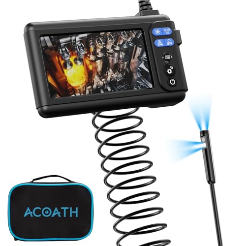 Acoath Borescope, Endoscope Camera with Light, Dual-Lens 1080P Industrial Inspection Camera, 5' IPS Screen, 32GB Card, IP67 Waterproof Sewer Tools - 16.5FT
